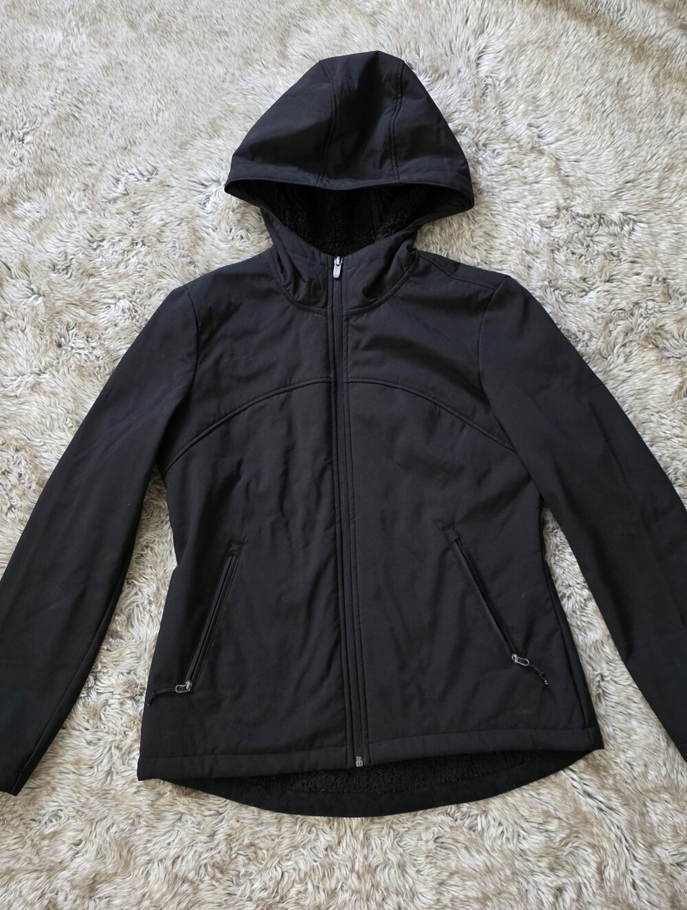 Avalanche Amber II Fleece Lined Soft Shell Hoodie Jacket Black Women's Medium